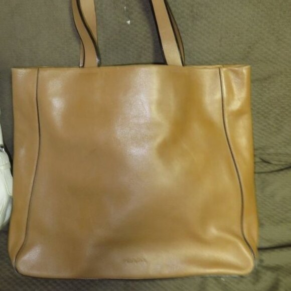 ❤️Authentic PRADA Tan Leather Shopper Bag Purse - Picture 1 of 8